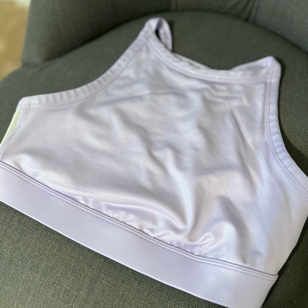 Shiny purple JoyLab sports bra